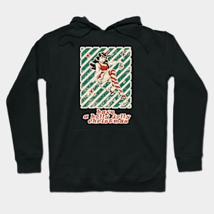 Retro Pin Up xmas Girl Have a Holly Jolly Christmas Hoodie